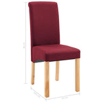 Dining Chairs 4 pcs Red Fabric