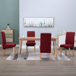 Dining Chairs 4 pcs Red Fabric