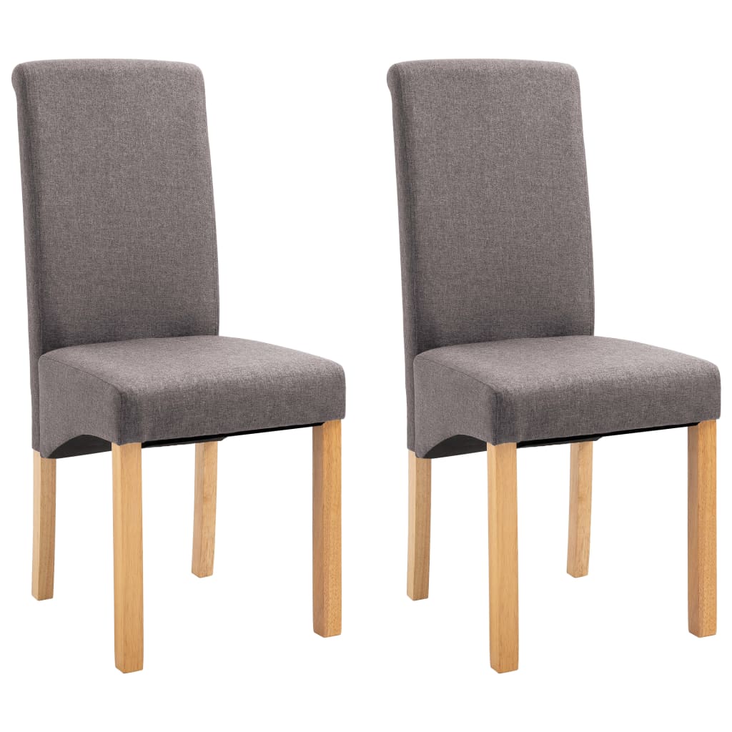 Dining Chairs 2 pcs Taupe Fabric