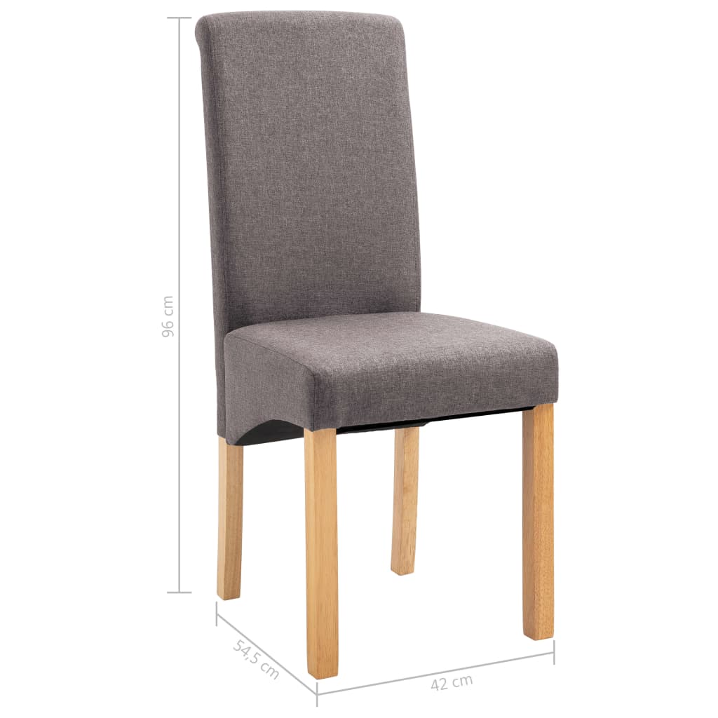Dining Chairs 2 pcs Taupe Fabric
