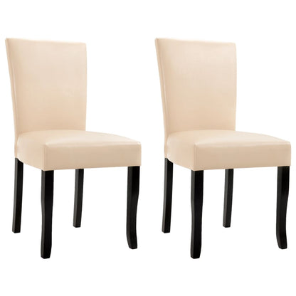 Dining Chairs 2 pcs Cream Faux Leather