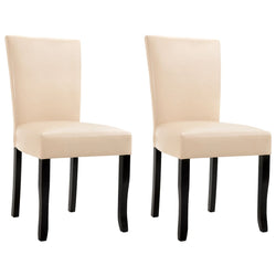 Dining Chairs 2 pcs Cream Faux Leather