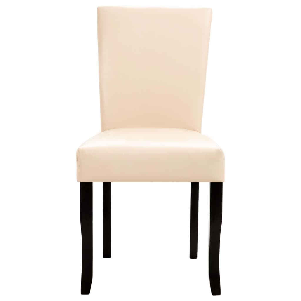 Dining Chairs 2 pcs Cream Faux Leather