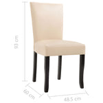 Dining Chairs 2 pcs faux Leather Cream