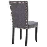 2 pcs Dining Chairs  Grey faux Suede Leather