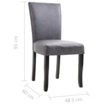 2 pcs Dining Chairs  Grey faux Suede Leather