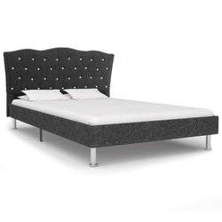 Bed Frame Dark Grey Fabric 106x203 cm King Single