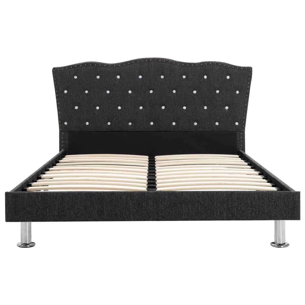 Bed Frame Dark Grey Fabric 106x203 cm King Single