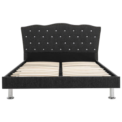 Bed Frame Dark Grey Fabric 106x203 cm King Single
