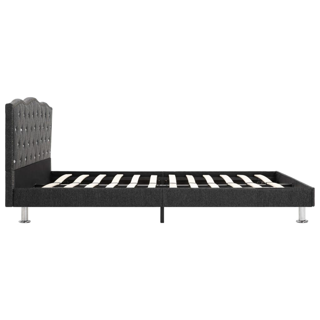Bed Frame Dark Grey Fabric 106x203 cm King Single