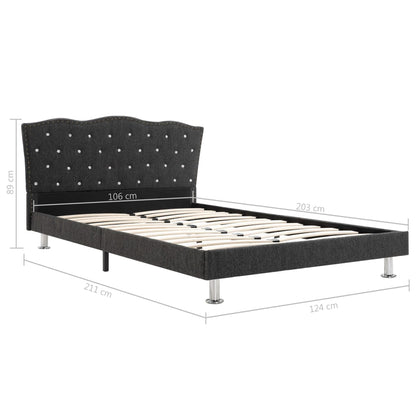 Bed Frame Dark Grey Fabric 106x203 cm King Single