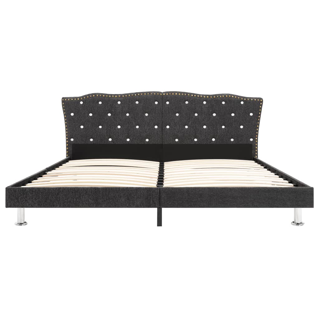 Bed Frame Dark Grey Fabric 137x187 cm Double