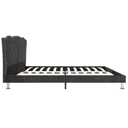 Bed Frame Dark Grey Fabric 137x187 cm Double