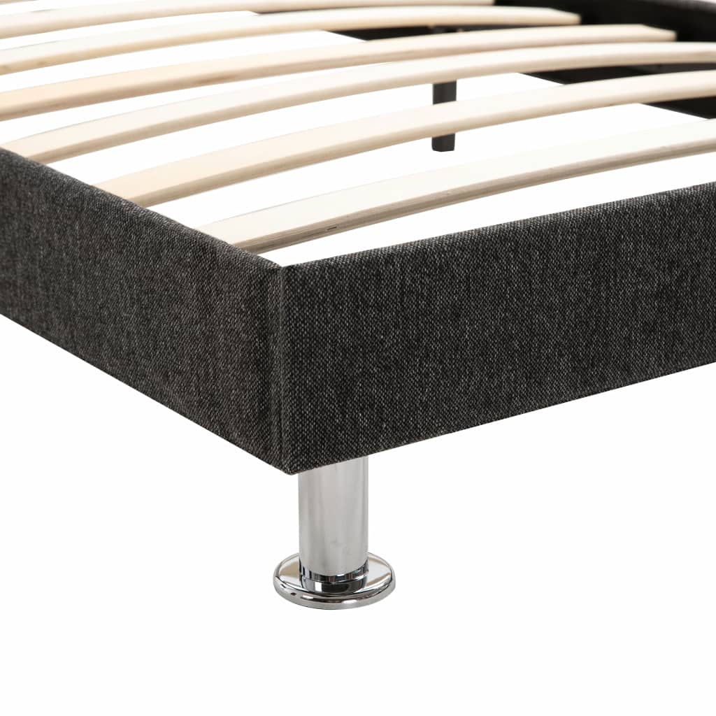 Bed Frame Dark Grey Fabric 137x187 cm Double