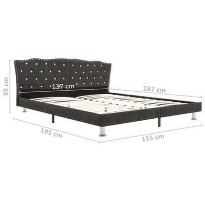 Bed Frame Dark Grey Fabric 137x187 cm Double