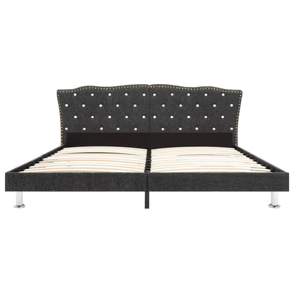 Bed Frame Dark Grey Fabric 153x203 cm Queen