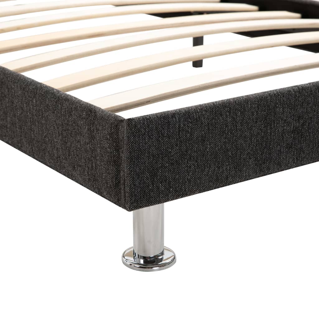 Bed Frame Dark Grey Fabric 153x203 cm Queen