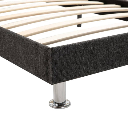 Bed Frame Dark Grey Fabric 153x203 cm Queen