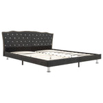 Bed Frame Dark Grey Fabric  King