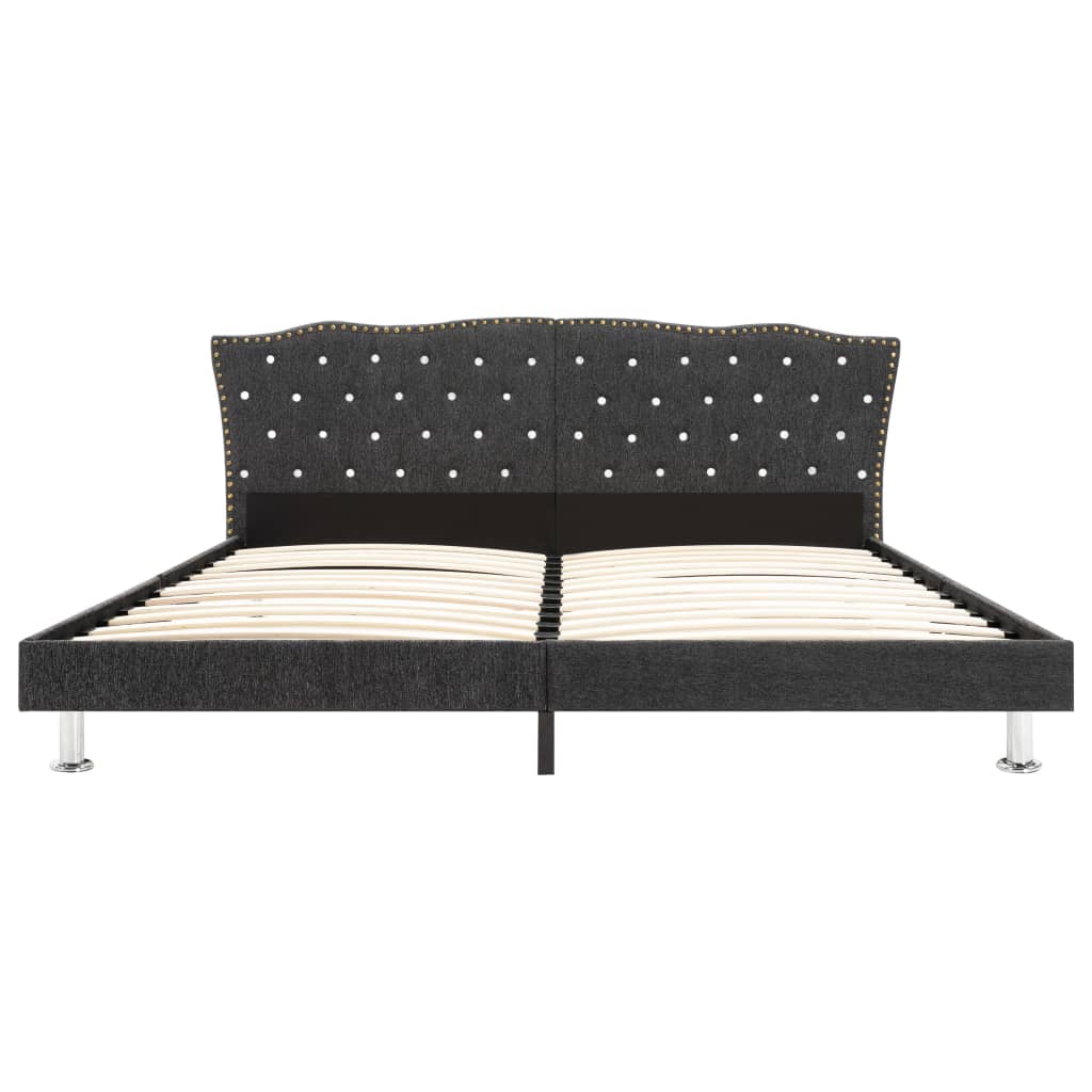 Bed Frame Dark Grey Fabric 183x203 cm King