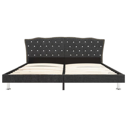 Bed Frame Dark Grey Fabric 183x203 cm King