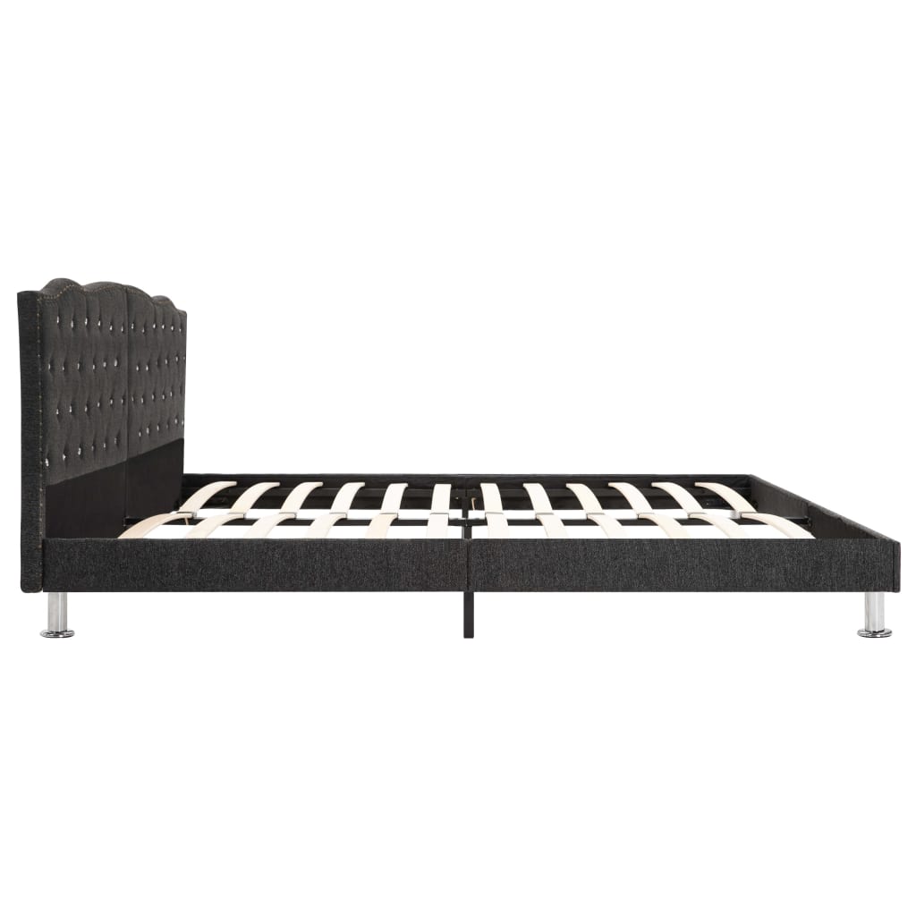 Bed Frame Dark Grey Fabric 183x203 cm King