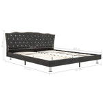 Bed Frame Dark Grey Fabric  King