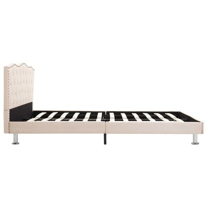 Bed Frame Cream Fabric 106x203 cm King Single