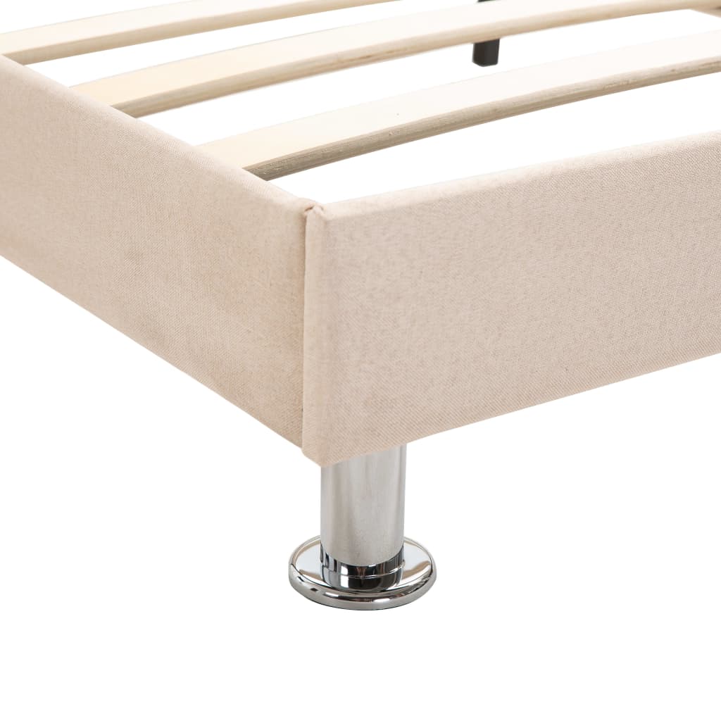 Bed Frame Cream Fabric 153x203 cm Queen