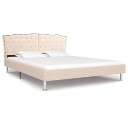 Bed Frame Cream Fabric 183x203 cm King