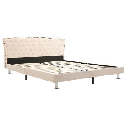 Bed Frame Cream Fabric 183x203 cm King