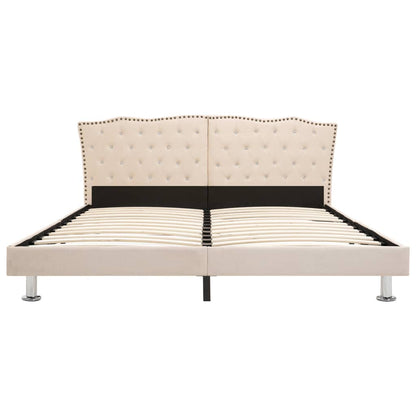 Bed Frame Cream Fabric 183x203 cm King