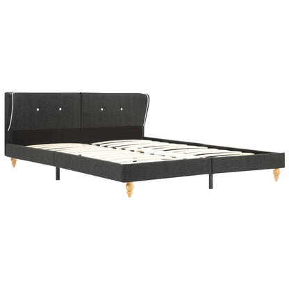Bed Frame Dark Grey Burlap 153x203 cm Queen