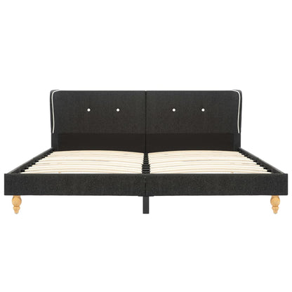 Bed Frame Dark Grey Burlap 153x203 cm Queen