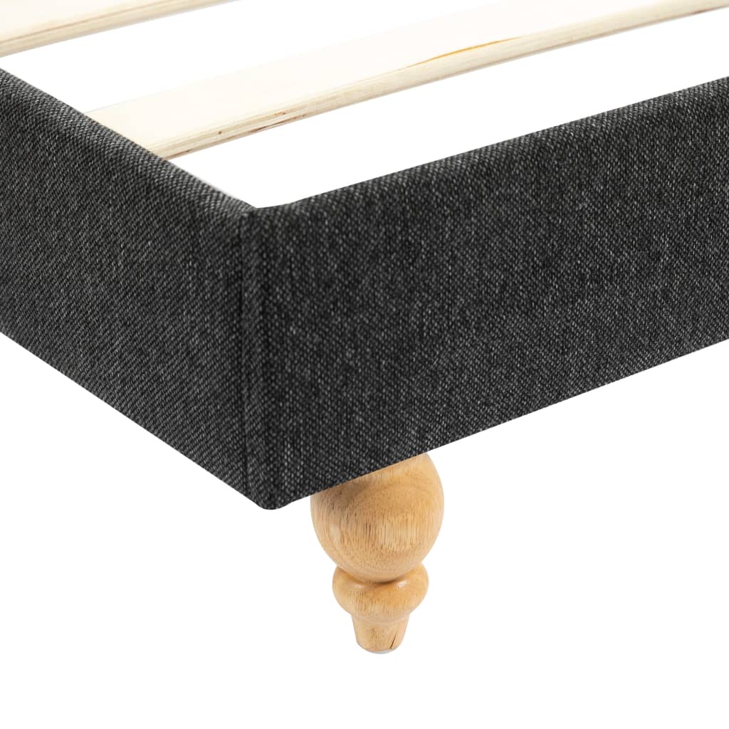 Bed Frame Dark Grey Burlap 153x203 cm Queen