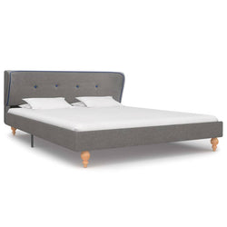 Bed Frame Light Grey Fabric 137x187 cm Double