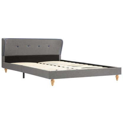 Bed Frame Light Grey Fabric 137x187 cm Double