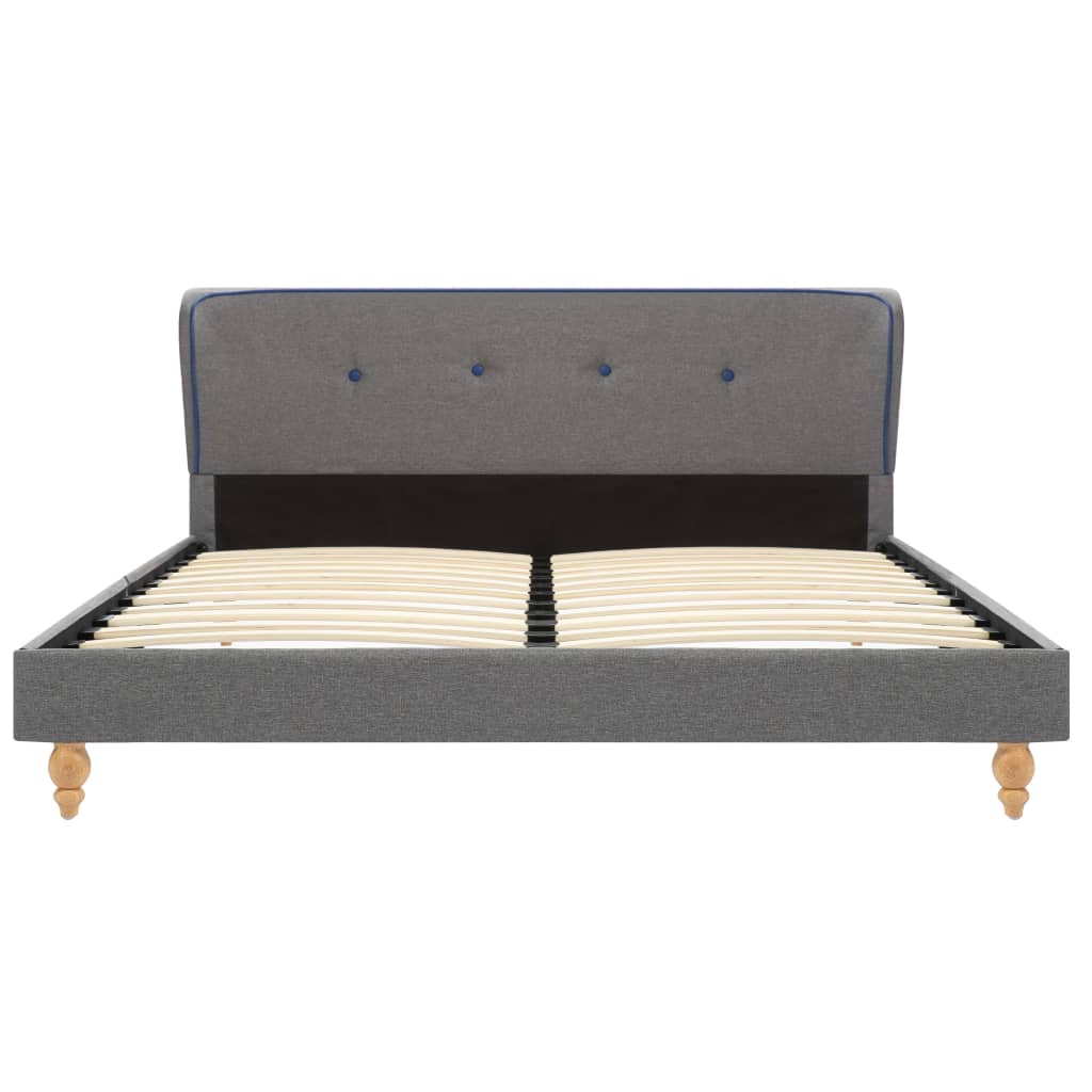 Bed Frame Light Grey Fabric 137x187 cm Double