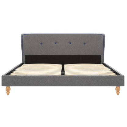 Bed Frame Light Grey Fabric 137x187 cm Double