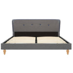 Bed Frame Light Grey Fabric  Double
