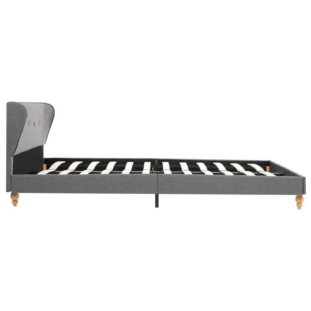Bed Frame Light Grey Fabric 137x187 cm Double