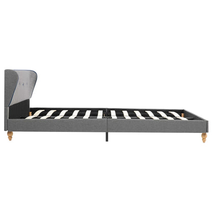 Bed Frame Light Grey Fabric 137x187 cm Double