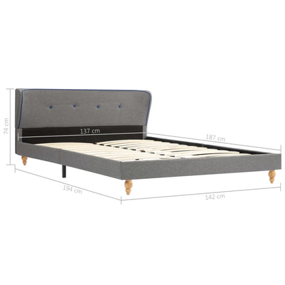 Bed Frame Light Grey Fabric 137x187 cm Double