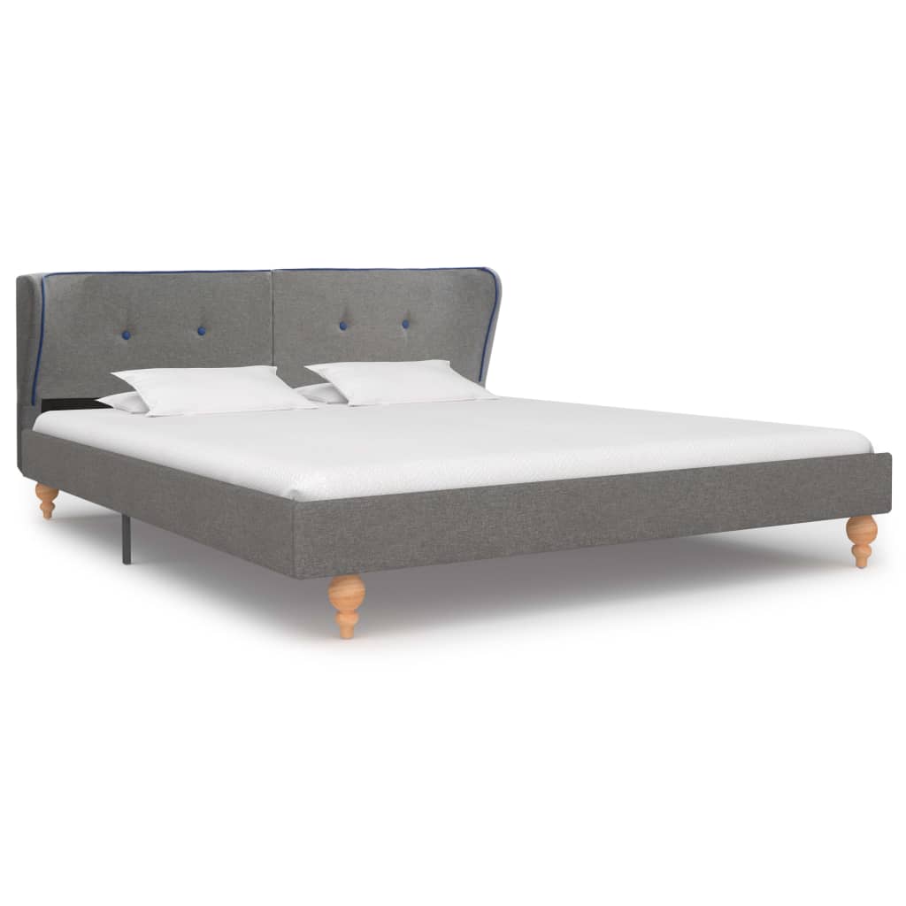 Bed Frame Light Grey Fabric 153x203 cm Queen