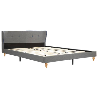 Bed Frame Light Grey Fabric 153x203 cm Queen