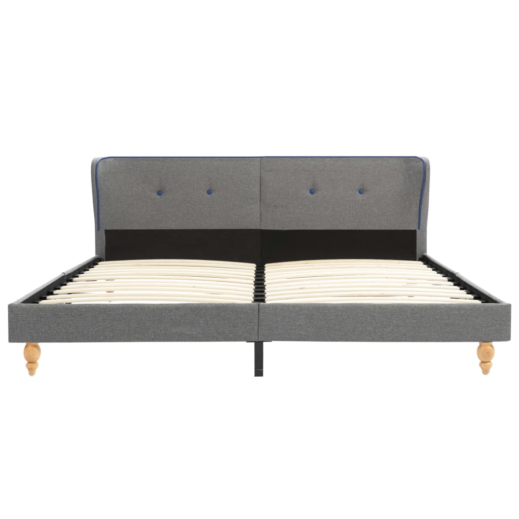 Bed Frame Light Grey Fabric 153x203 cm Queen