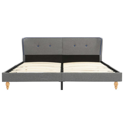 Bed Frame Light Grey Fabric 153x203 cm Queen