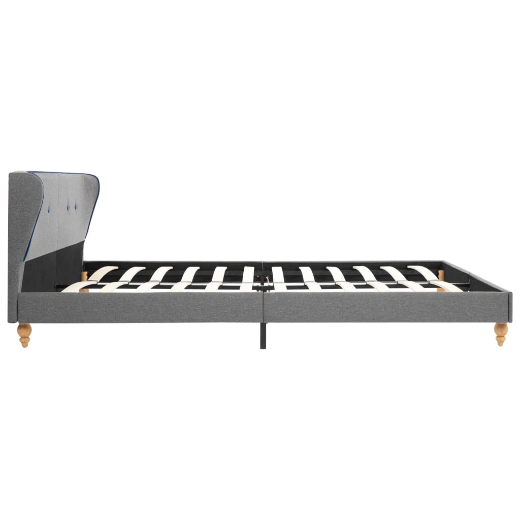 Bed Frame Light Grey Fabric 153x203 cm Queen