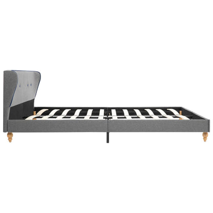 Bed Frame Light Grey Fabric 153x203 cm Queen