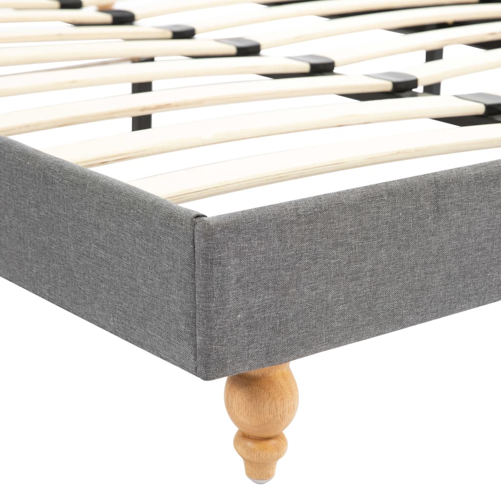 Bed Frame Light Grey Fabric 153x203 cm Queen